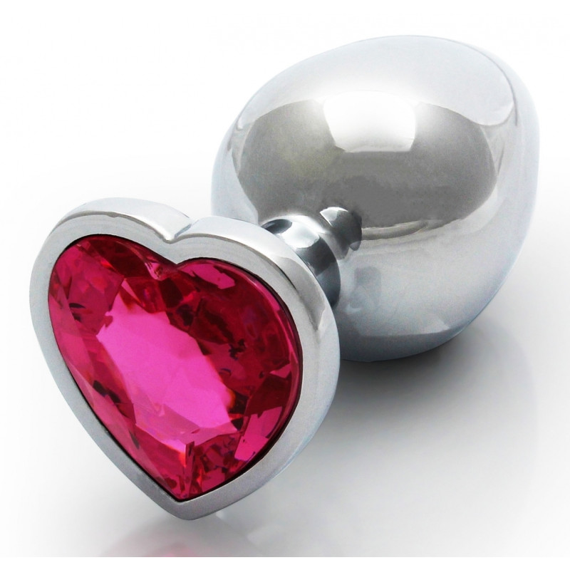 Ouch! Bijou anal Heart Gem M 7 x 3.3cm Argenté-Rose